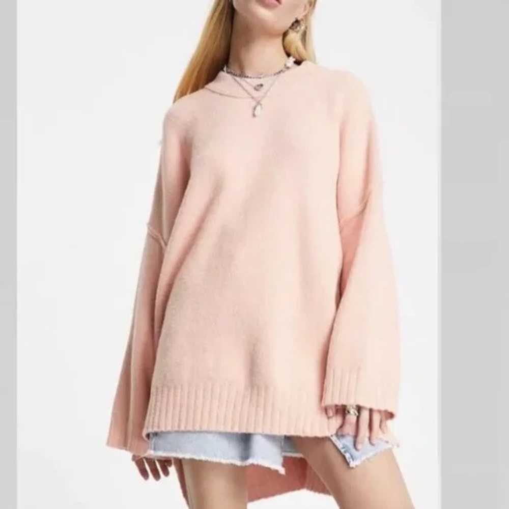 Free People Peaches Oversized Long Sleeve Tunic Sweater XS